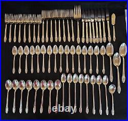 Vintage 1937 Roger Bros Intl. Silver First Love 62 pc Set Silver Plate-B66