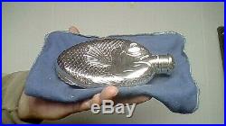 Vintage 1940's Towle Silver Plated Highly Decoratyed Fish Hip Flask Nm