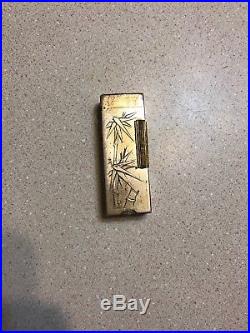 Vintage 1940s Dunhill Shanghai 900 Silver Lighter With 18k Gold Plate WORKING