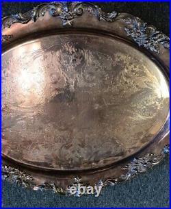 Vintage 1950s Reed and Barton Silverplated Serving Platter 30 X 21