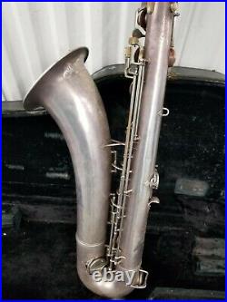 Vintage 1957 Conn 12M Baritone Silver Plated Saxophone