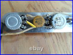 Vintage 1966 Fender Telecaster Control Plate Harness Pots Cap Switch