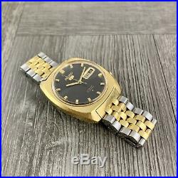 Vintage 1970 Men Gold Plate & Steel Seiko 5 Automatic Proof 6119-7100 Running