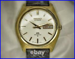 Vintage 1970s SEIKO LM LORD MATIC 5606-7000 WEEKDATER Gold Plated In the USA