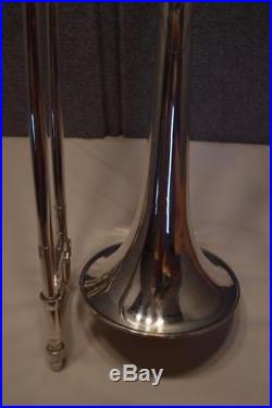 Vintage 1971 King H. N. White 2b Libery Trombone In Silver Plating Dual Bore
