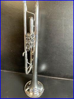 Vintage 1971 Silver Plated Getzen Eterna Severinsen Professional Trumpet w Case