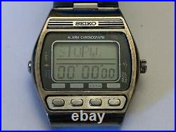 Vintage 1981 Seiko D229-5010 LCD Digital Watch Case Palladium plating