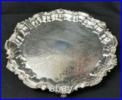 Vintage 3 Legged Sol Goldfeder Silver Plated Platter/Tray
