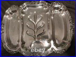 Vintage 3-part Meat/Veg Serving Platter/Tray Silver Plated Sheffield Heavy