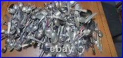 Vintage 300 Piece Mixed Lot Silverplate Flatware Spoons Forks More Estate Find