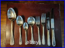 Vintage 43 Piece 6 Place Setting Viners Guild Silver Plated Bead Pattern Cutlery