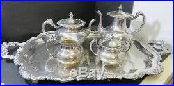 Vintage (5) Piece Footed Ascot Sheffield Coffee Tea Set Community Silverplate Ex