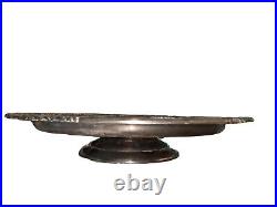 Vintage 50's SHERIDAN Silver Plated Lazy Susan Pedestal Tray