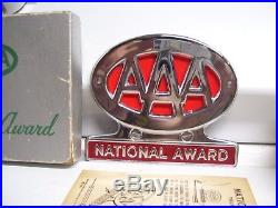 Vintage 50s AAA Chrome license plate topper nos auto tool gm car kit nos box old