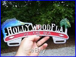 Vintage 50s nos HOLLYWOOD Florida auto license plate topper kit gm car old chevy