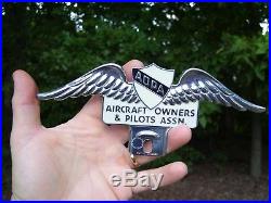 Vintage 50s nos Pilot Aircraft owner License plate topper gm ford chevy rat rod