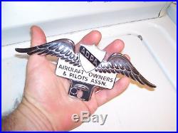 Vintage 50s nos Pilot Aircraft owner License plate topper gm ford chevy rat rod