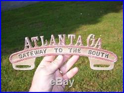 Vintage 50s original ATLANTA GA gateway to south license plate topper gm chevy
