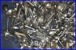 Vintage 550 pieces 40 lbs Mixed Silverplate Flatware Lot Arts Crafts Resale