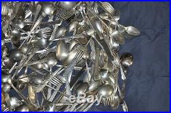 Vintage 550 pieces 40 lbs Mixed Silverplate Flatware Lot Arts Crafts Resale
