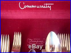 Vintage 62 Piece Oneida Community Plate Hampton Court Canteen of Cutlery