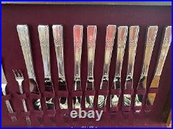 Vintage 76 Pc Prestige Plate Grenoble Silver-Plated Flatware w chest