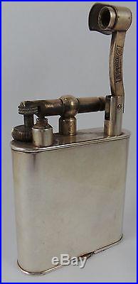 Vintage Alfred Dunhill Giant Lift-Arm Silver Plate Table Lighter Nice