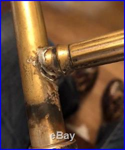 Vintage Antique CG Conn Ltd Model 44H Trombone Instrument Silver plate & Brass