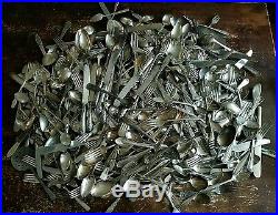Vintage Antique Craft Silverplate Flatware 500Pc Lot Silverware Spoons Forks Use