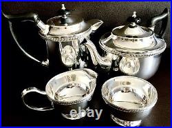 Vintage / Antique English Viners Alpha Plate Silver Plated Tea & Coffee Set