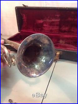 Vintage Antique King H. N. White Liberty Model #129737 Silver Plate Trumpet