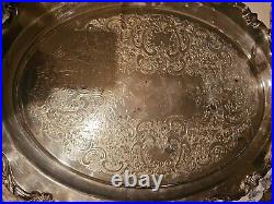 Vintage / Antique Royal Rose by Wallace Silver Plated Tray #9826 (28L x18W)