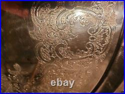 Vintage / Antique Royal Rose by Wallace Silver Plated Tray #9826 (28L x18W)