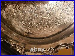 Vintage / Antique Royal Rose by Wallace Silver Plated Tray #9826 (28L x18W)