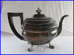 Vintage Antique Silver Plate Coin Coffee Tea Pot IT I. T