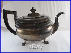 Vintage Antique Silver Plate Coin Large Coffee Tea Pot IT I. T
