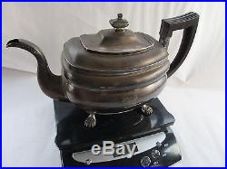 Vintage Antique Silver Plate Coin Large Coffee Tea Pot IT I. T