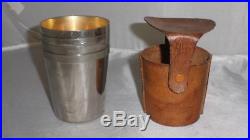 Vintage/Antique Silver Plate Travel Cups Set Of 4 With Leather Case'J. F. H