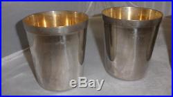 Vintage/Antique Silver Plate Travel Cups Set Of 4 With Leather Case'J. F. H