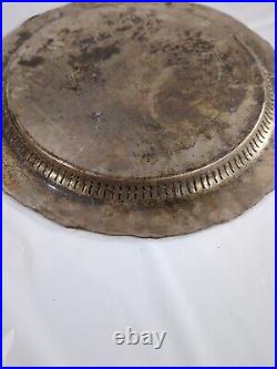 Vintage-Antique Silver Plated Platter Mystery Maker Mark Appraised $300 witho Date