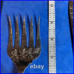 Vintage Antique Silver plated Fish Serving Set Fork And Knife