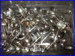 Vintage Antique Silverplate Flatware Craft Lot 275 Spoons ONLY soup tea serving