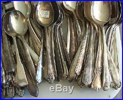 Vintage Antique Silverplate Flatware Lot for Craft Table Jewelry 427 Pieces