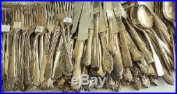 Vintage Antique Silverplate Flatware Lot for Craft Table Jewelry 438 Pieces