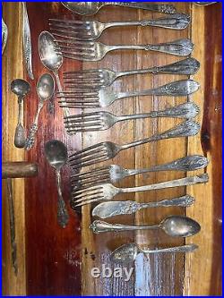 Vintage Antique Silverware Lot mix 33 items silver plated silver Sterling