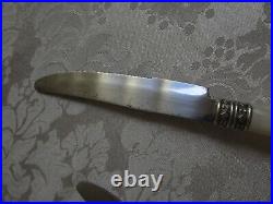 Vintage Antique TCM Silver Plate MOP Handles Dinner Knifes Set Of 10 VG