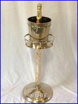 Vintage Art Deco 1920's Silver Plate Champagne Stand With Lion Ice Cooler Bucket