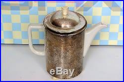 Vintage Art Deco Bauhaus Silver Plated Hammered Wmf Coffee Tea Pot 1935's