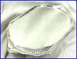 Vintage Art Deco Christofle Large Silver Plated Serving Tray French Geometric