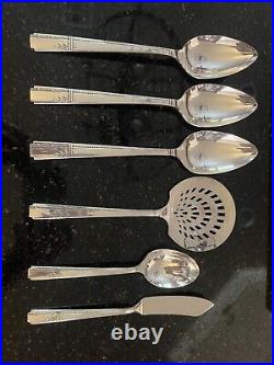 Vintage Art Deco Oneida Prestige Grenoble Silverplate Flatware Set +Hostess +Box